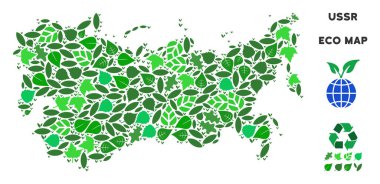 Vektör eko yeşil mozaik SSCB Haritası