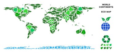 Vektör ekoloji yeşil kolaj dünya kıta Haritası
