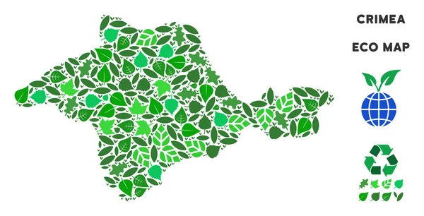 Vektör ekoloji yeşil mozaik Crimea harita