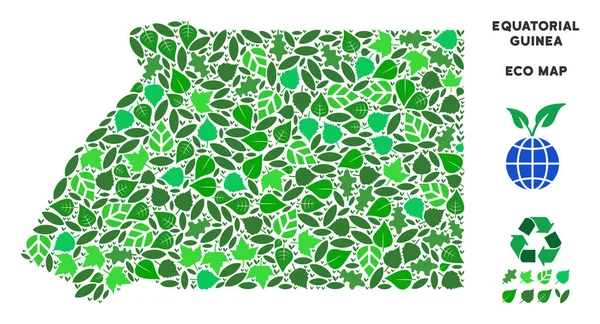 Vektör eko yeşil kolaj Ekvator Ginesi Haritası