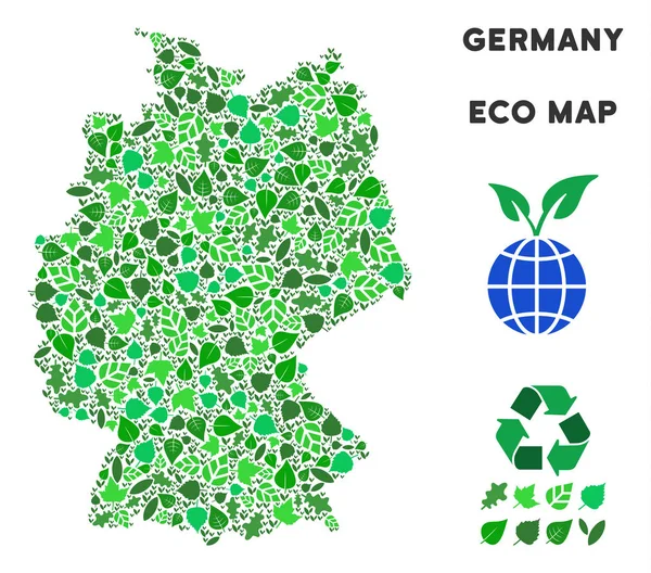 Vektör eko yeşil mozaik Almanya Haritası