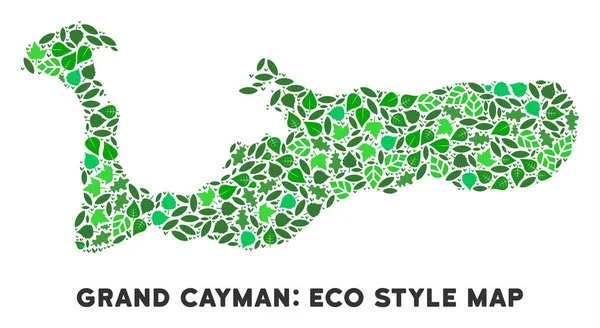 Vektör ekoloji yeşil kolaj Grand Cayman Adaları'ndaki harita
