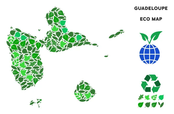 Vektör eko yeşil kompozisyon Guadeloupe Haritası