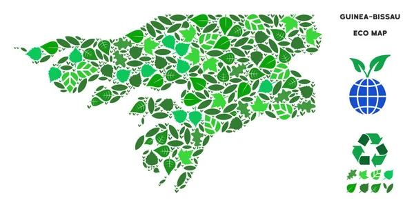 Vektör ekoloji yeşil mozaik Gine-Bissau harita