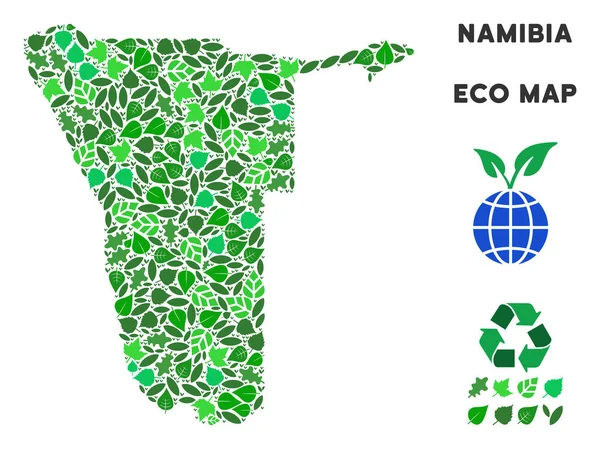 Vektör eko yeşil kompozisyon Namibya Haritası