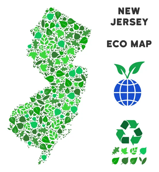 Vektör ekoloji yeşil kompozisyon yeni Jersey eyalet harita