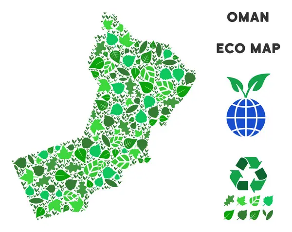 Vektör ekoloji yeşil kolaj Umman Haritası
