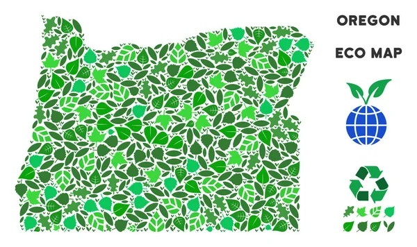 Vektör eko yeşil kompozisyon Oregon State harita
