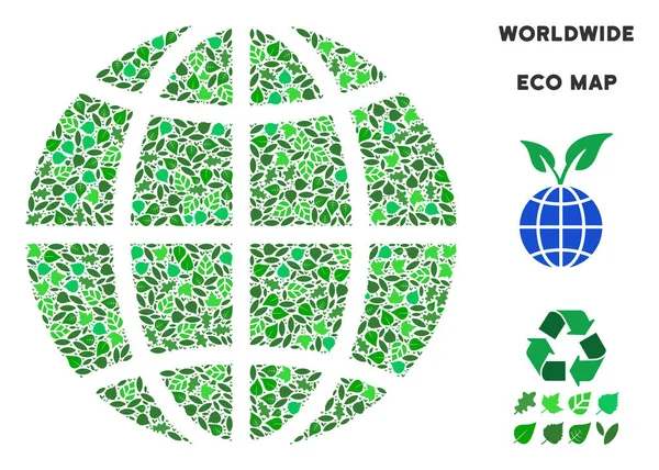 Vektör ekoloji yeşil mozaik gezegenin küre