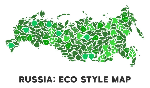 Vektör eko yeşil kolaj Rusya Haritası