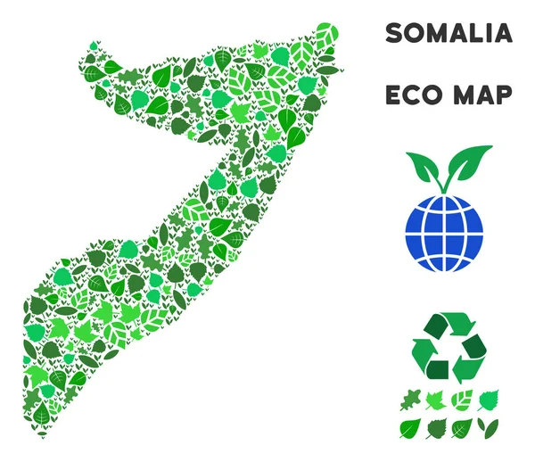 Vektör eko yeşil kompozisyon Somali Haritası