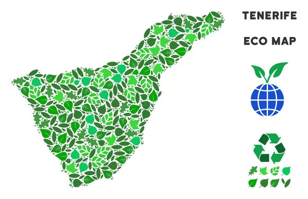 Vektör eko yeşil kompozisyon Tenerife İspanya ada Haritası