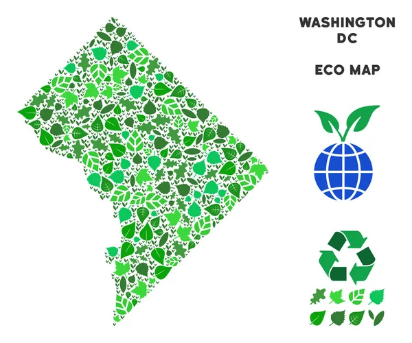 Vektör eko yeşil mozaik Washington Dc Haritası
