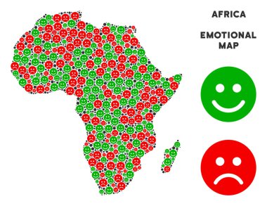 Vektör duygu Afrika harita mozaik suratlar