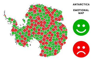 Vektör duygusal Antarktika harita kompozisyon suratlar