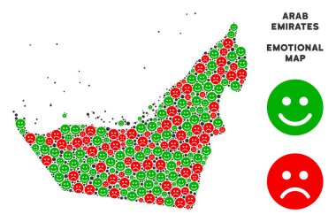 Vektör duygusal Arap Emirlikleri harita mozaik Emojis