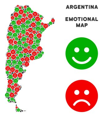 Vektör duygu Arjantin harita kolaj Emojis