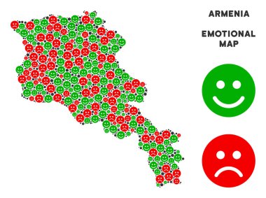 Vektör duygu Ermenistan harita mozaik Emojis