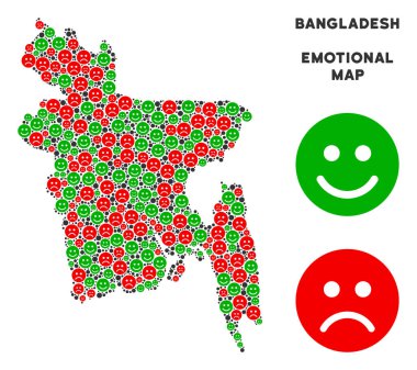 Vektör mutluluk Bangladeş harita kompozisyon suratlar