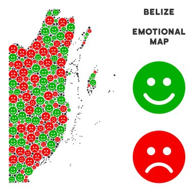 Vektör duygu Belize Haritası kompozisyon Emojis