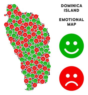 Vektör duygusal Dominica Ada harita kolaj Emojis