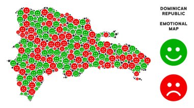 Vektör duygusal Dominik Cumhuriyeti harita kolaj suratlar