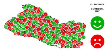Vektör duygusal El Salvador harita mozaik suratlar