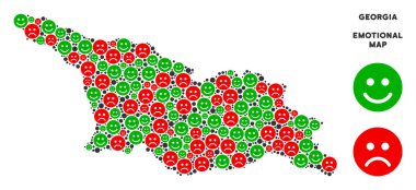 Vektör duygu Georgia Map kolaj Emojis