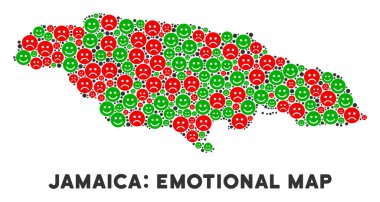 Vektör duygu Jamaika harita kolaj suratlar