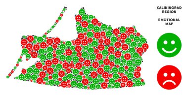 Vektör mutluluk Kaliningrad bölgesi harita mozaik Emojis