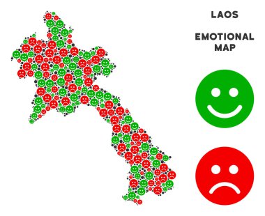 Kolaj suratlar vektör duygusal Laos Haritası
