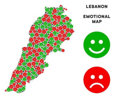 Vektör duygu Lübnan harita kolaj suratlar