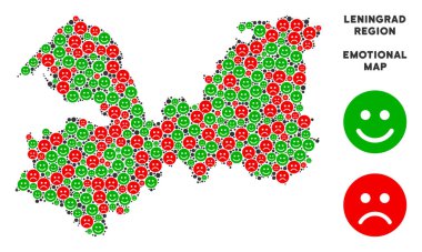 Vektör duygu Leningrad Oblast Harita kolaj suratlar