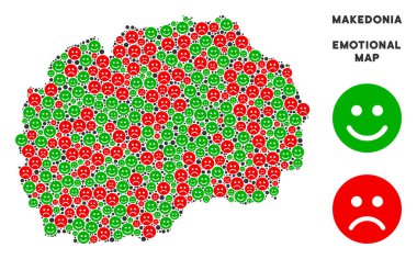 Vektör mutluluk Makedonia harita kompozisyon Emojis