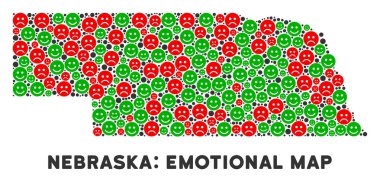 Emojis vektör mutluluk Nebraska eyalet harita kolaj