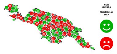 Vektör duygusal Yeni Gine ülkeler harita kolaj Emojis