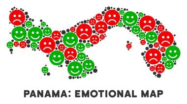 Vektör duygusal Panama harita mozaik suratlar