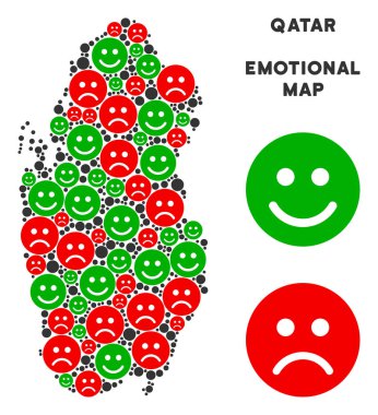 Vektör duygu Katar harita kompozisyon Emojis