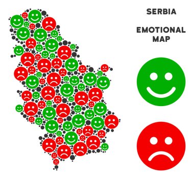 Vektör mutluluk Sırbistan harita mozaik suratlar