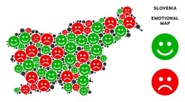 Vektör duygu Slovenya harita kompozisyon Emojis