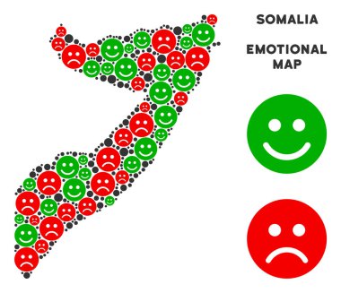 Vektör duygu Somali harita kompozisyon Emojis