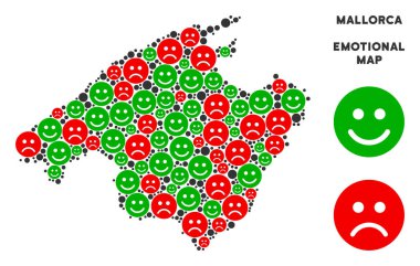 Vektör duygusal İspanya Mallorca ada harita mozaik Emojis