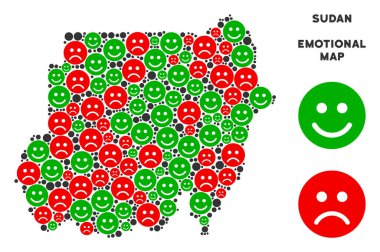 Vektör duygusal Sudan harita kolaj suratlar