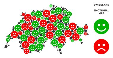 Vektör duygu Swissland harita Emojis bileşimi