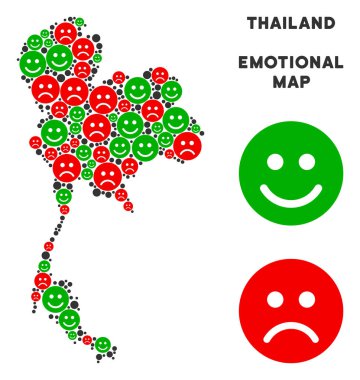 Vektör mutluluk Tayland harita kompozisyon suratlar