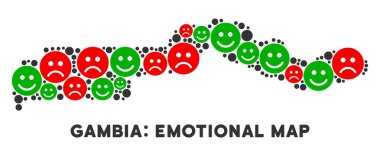Mutluluk Emojis Gambiya Haritası kompozisyon vektör