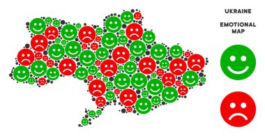 Vektör duygu Ukrayna harita kolaj suratlar