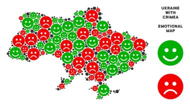 Crimea kolaj suratlar vektör duygusal Ukrayna Haritası