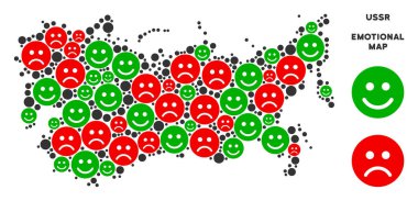 Vektör duygu SSCB harita mozaik suratlar