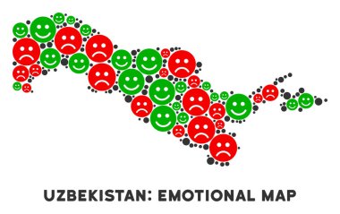 Vektör mutluluk Özbekistan harita kompozisyon suratlar